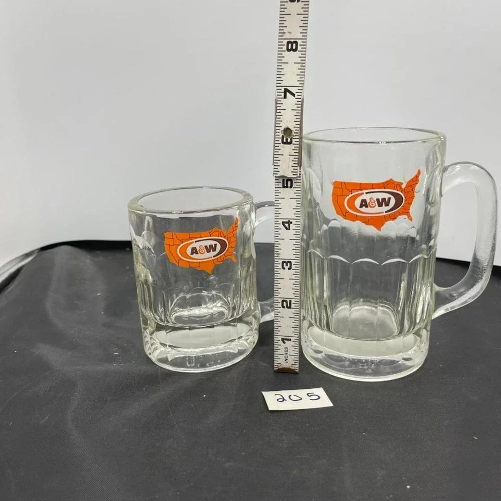 Lot of‎ 2 Vintage A & W Root beer Mugs 4.25" & 5.75" - Picture 5 of 7